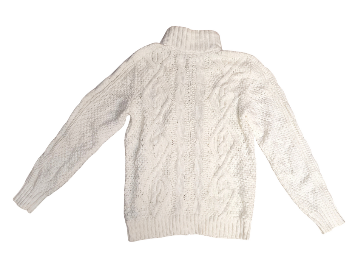 Express Cream Sherpa Lined Full Zip Cable Knit Sweater Jacket - Men's Large (NWT)