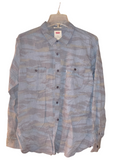 Levi's Standard Fit Blue Camo Print Long-Sleeve Button-Down Shirt - Men's XL