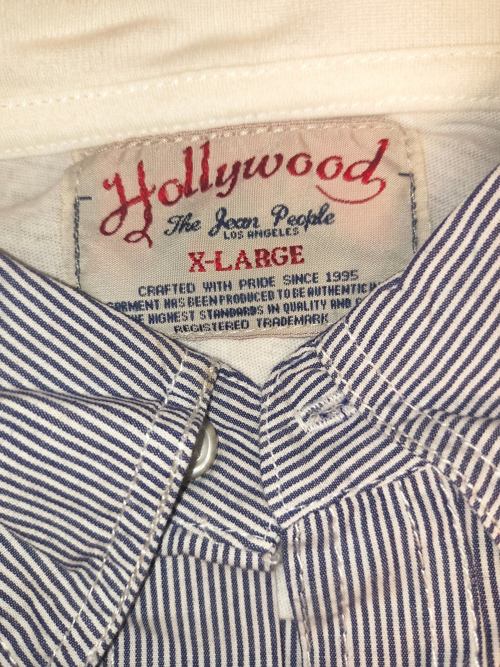 NWT Hollywood The Jean People Pinstripe Work Shirt - Balboa Island Surf & Turf Men's XL
