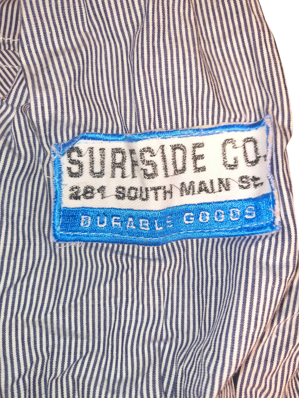 NWT Hollywood The Jean People Pinstripe Work Shirt - Balboa Island Surf & Turf Men's XL