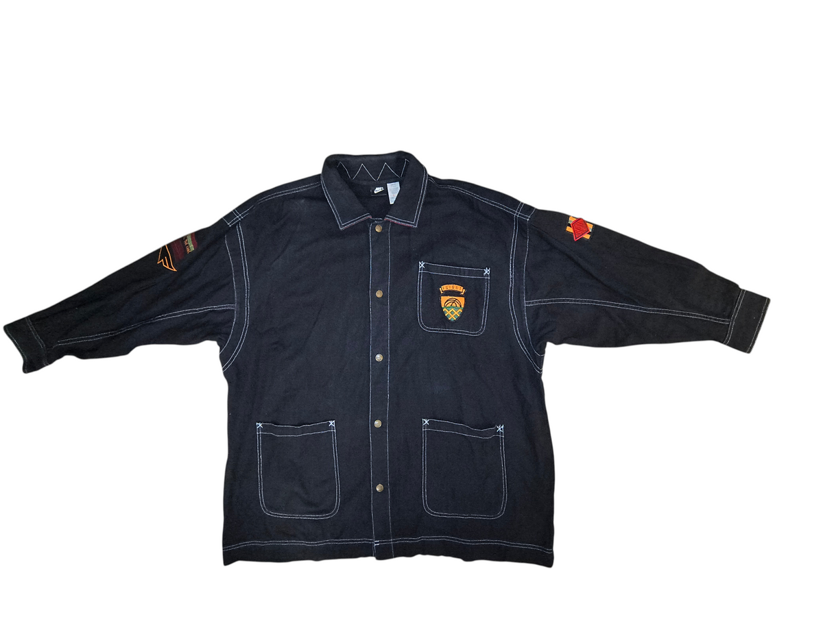 Vintage 90s Nike Flight Canvas Workwear Chore Jacket Coat - Black Men's Size Large (VGUC)