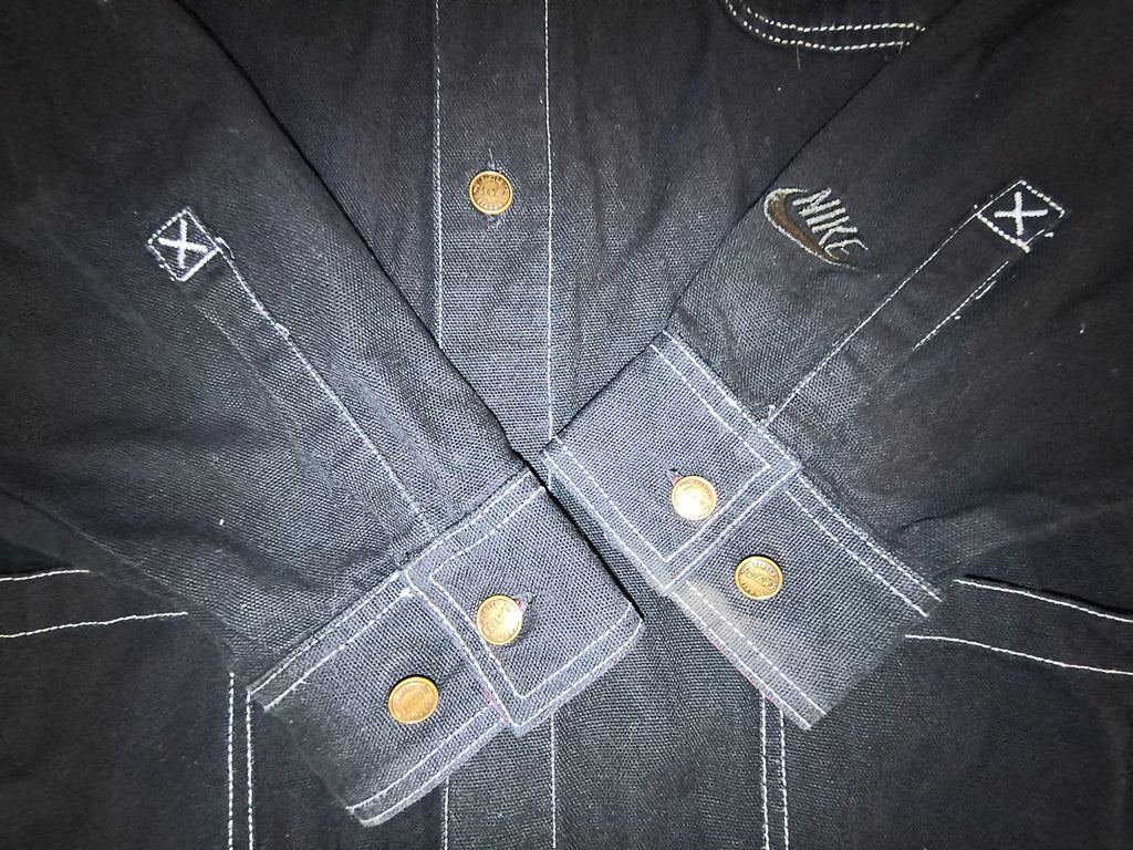 Vintage 90s Nike Flight Canvas Workwear Chore Jacket Coat - Black Men's Size Large (VGUC)