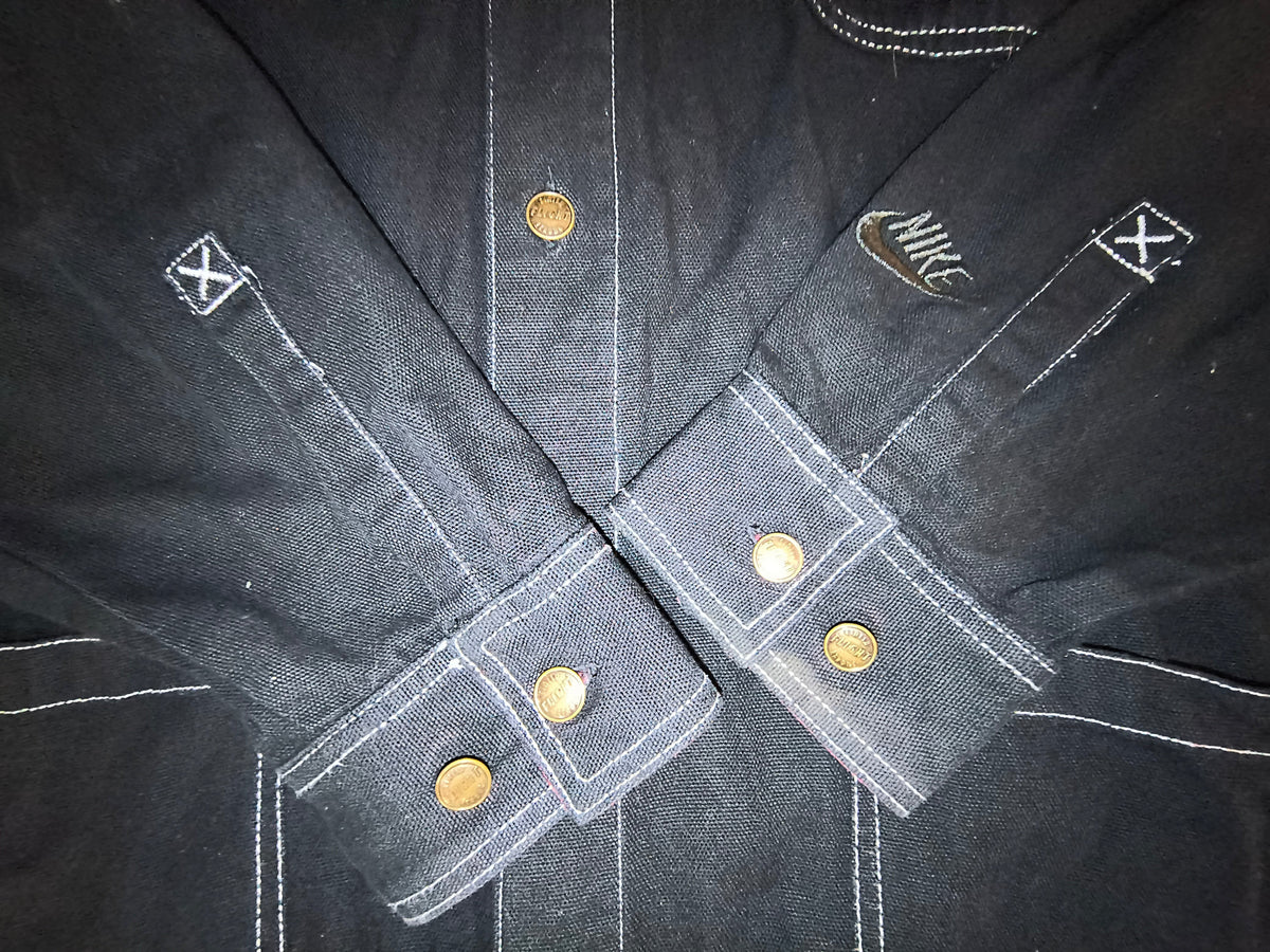 Vintage 90s Nike Flight Canvas Workwear Chore Jacket Coat - Black Men's Size Large (VGUC)