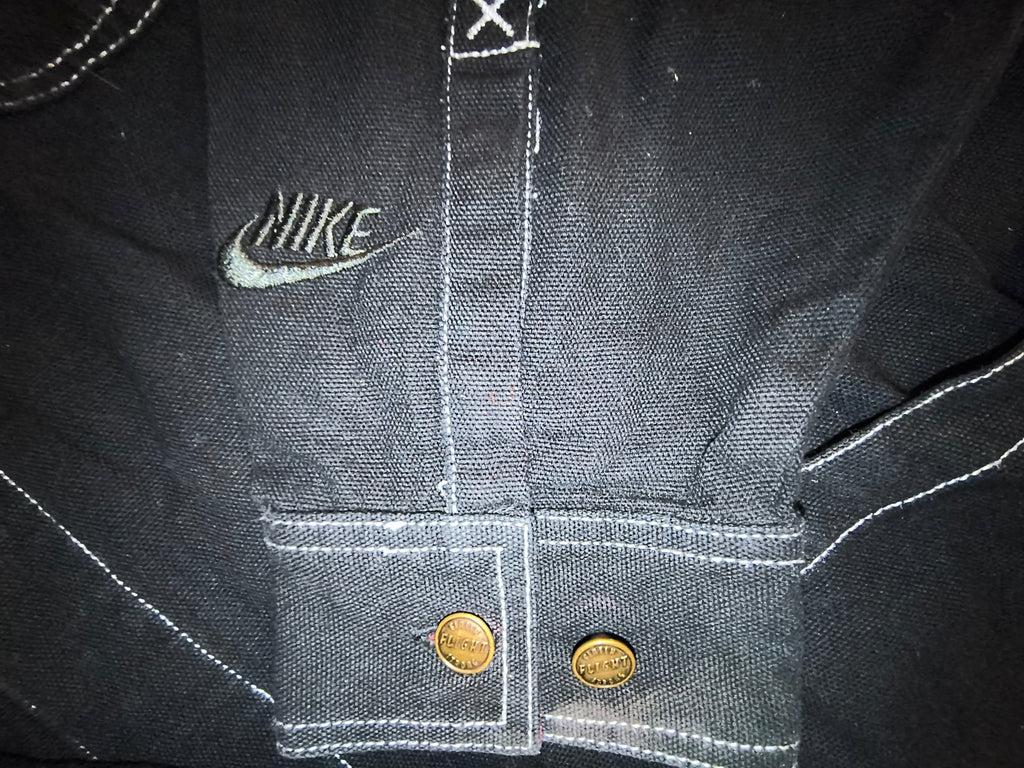 Vintage 90s Nike Flight Canvas Workwear Chore Jacket Coat - Black Men's Size Large (VGUC)