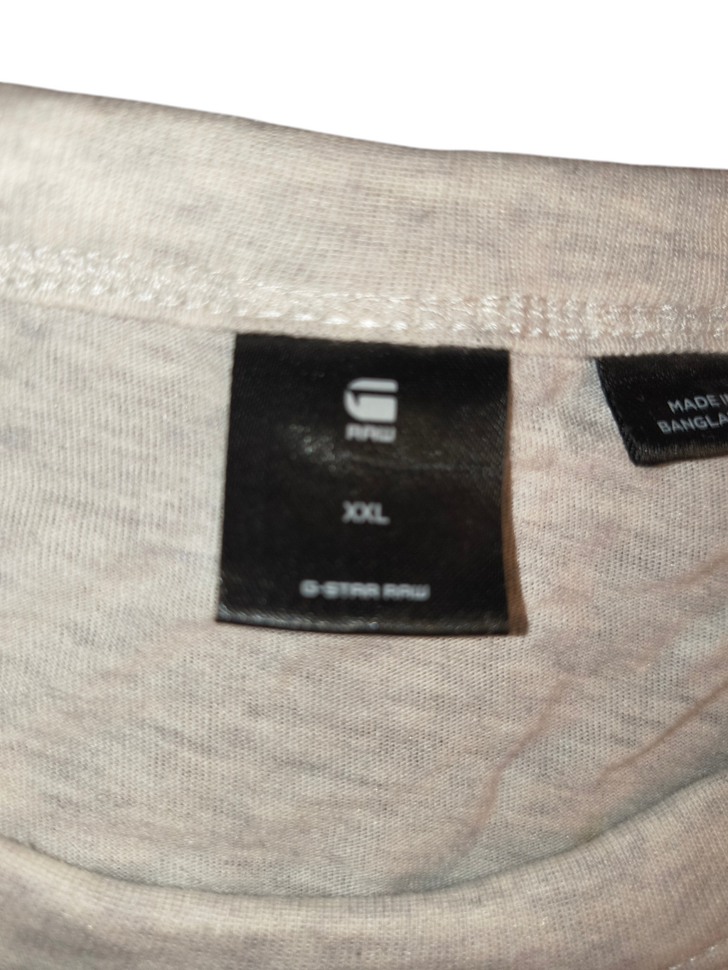 G-Star Raw Center Logo Short Sleeve T-Shirt - Light Heather Grey Men's Size XXL (VGUC)