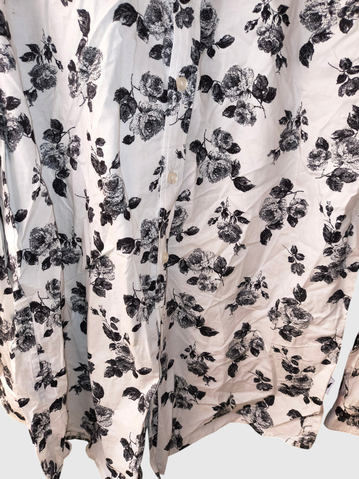 Publish Brand Monochrome Floral Long Sleeve Button Down Shirt - Men's Size XL (VGUC)