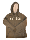 Abercrombie & Fitch Vintage Sherpa Lined Full Zip Hoodie - Olive Green Men's Large (VGUC)