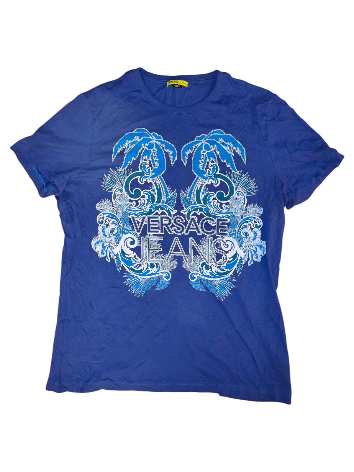 Versace Jeans Royal Blue Palm Tree Baroque Graphic T-Shirt XXL