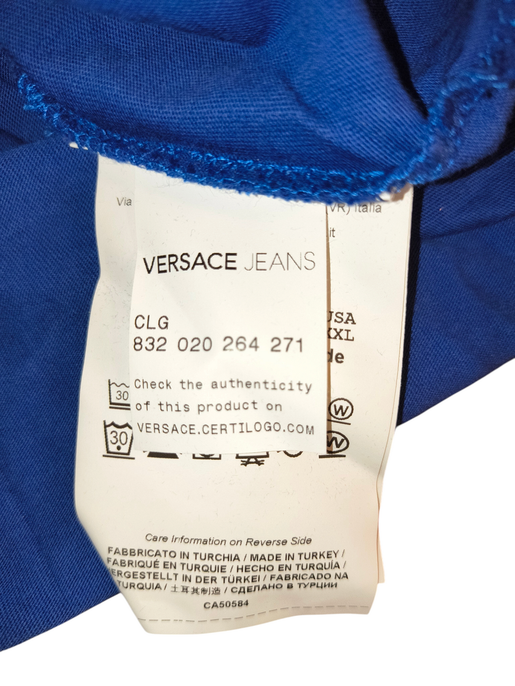 Versace Jeans Royal Blue Palm Tree Baroque Graphic T-Shirt XXL