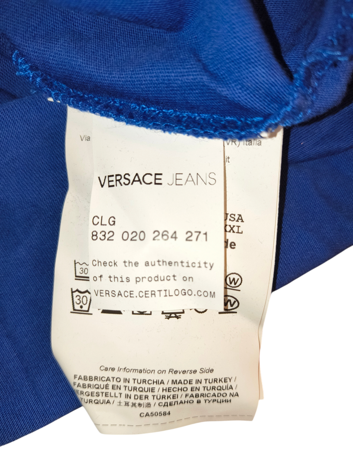 Versace Jeans Royal Blue Palm Tree Baroque Graphic T-Shirt XXL