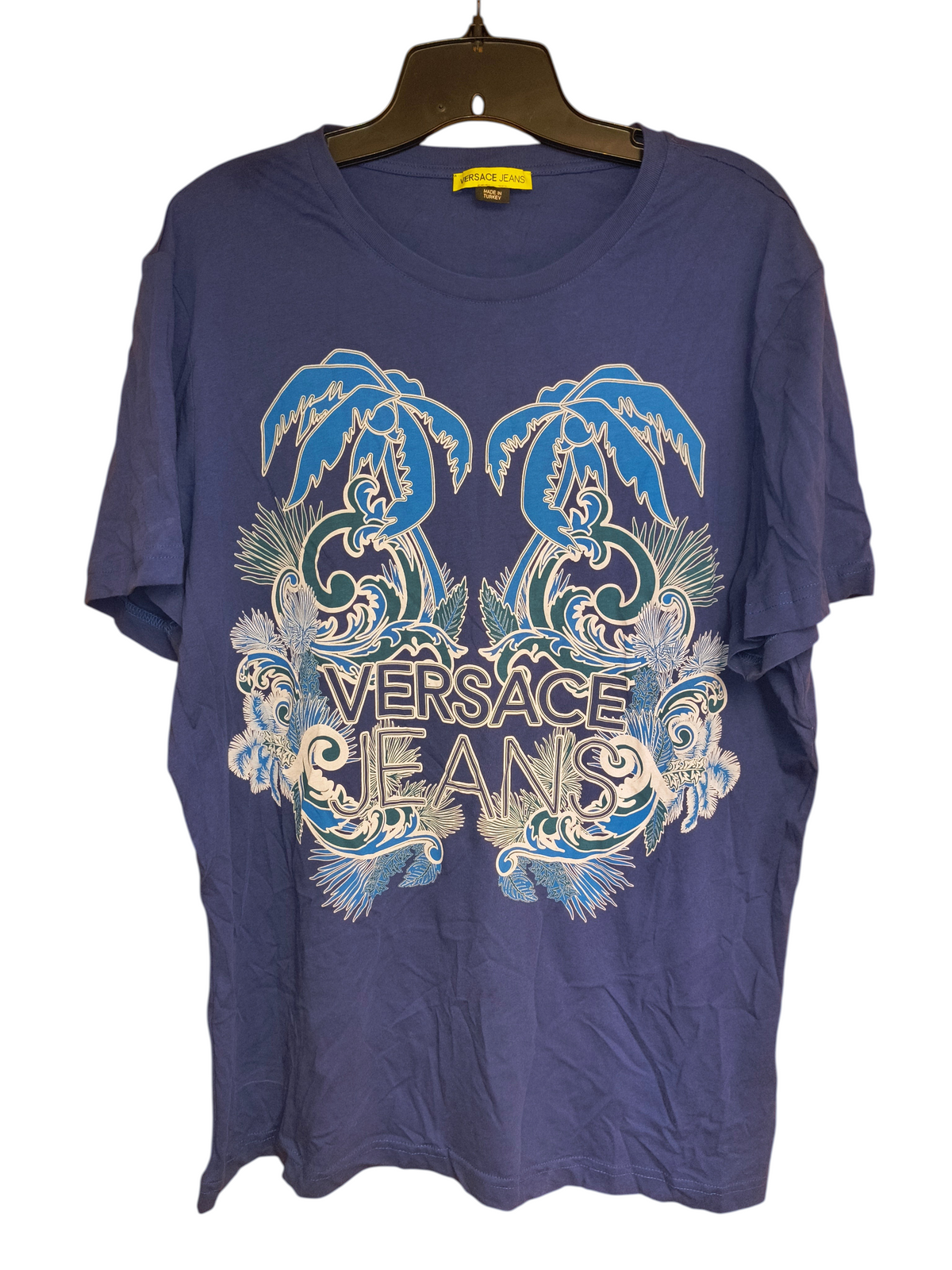 Versace Jeans Royal Blue Palm Tree Baroque Graphic T-Shirt XXL