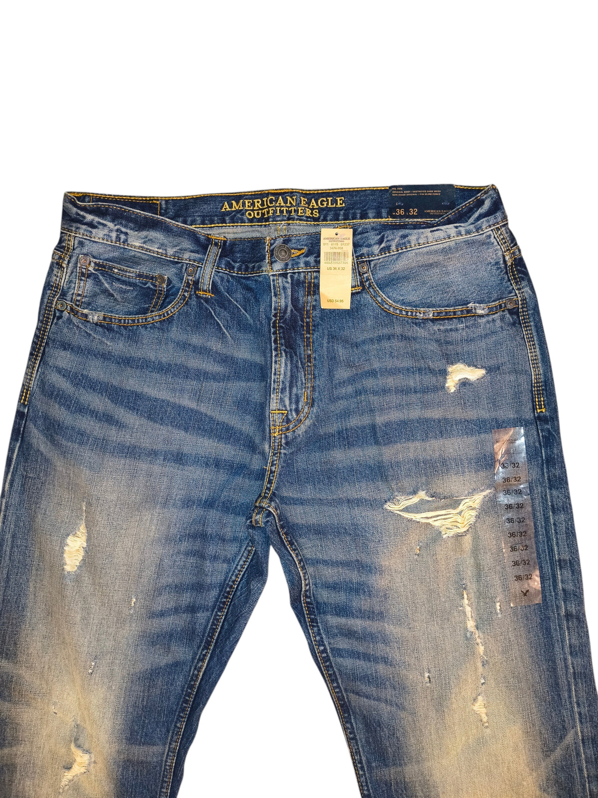 American Eagle Original Boot Men's Distressed Bootcut Jeans NWT 36x32