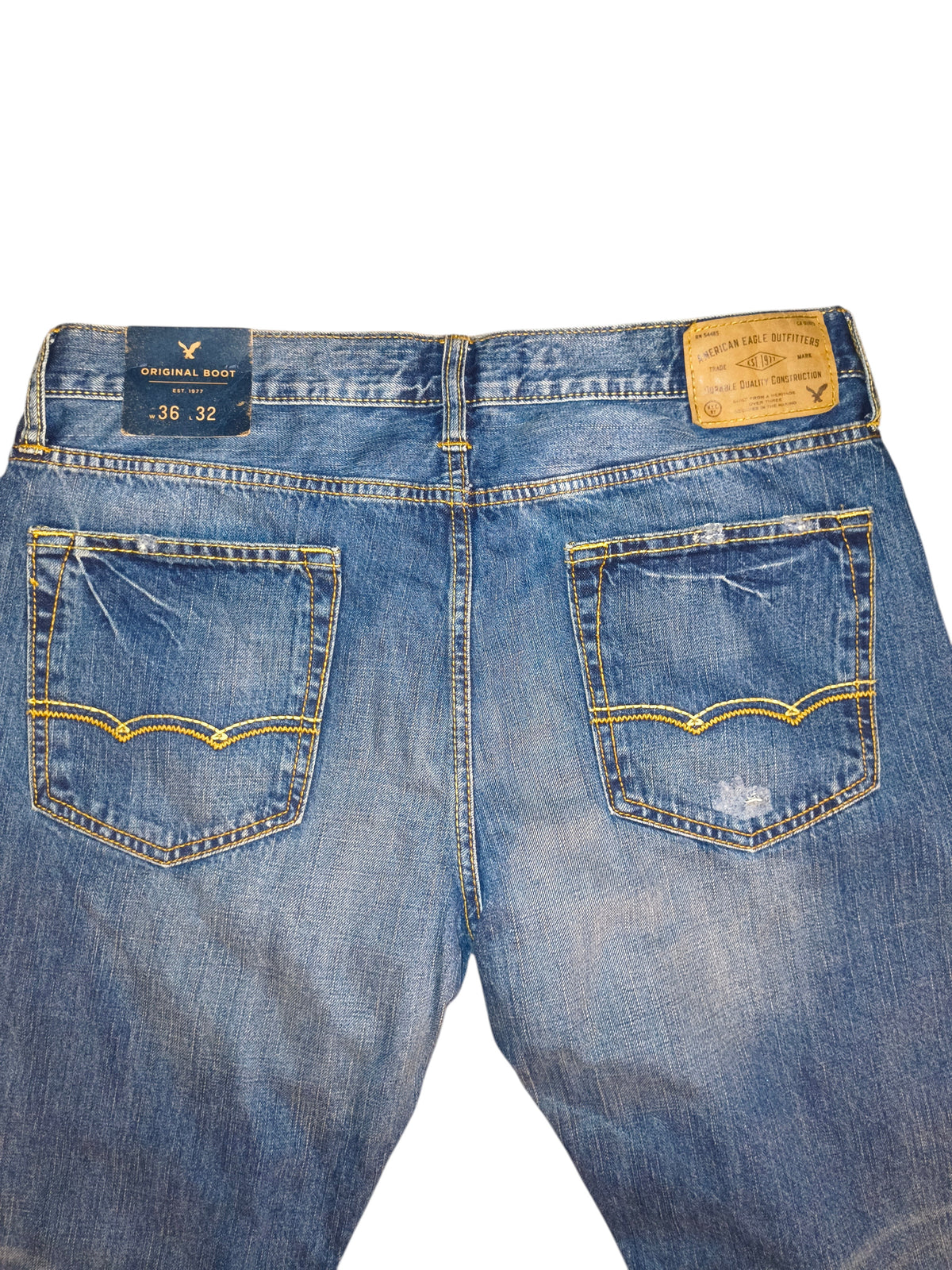 American Eagle Original Boot Men's Distressed Bootcut Jeans NWT 36x32