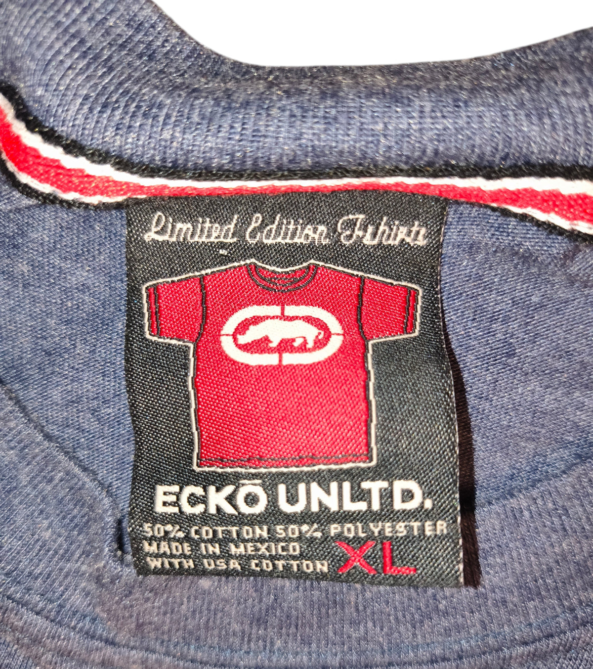 Vintage Y2K Ecko Complex Mindquarters Media Lab Graphic T-Shirt Navy XL