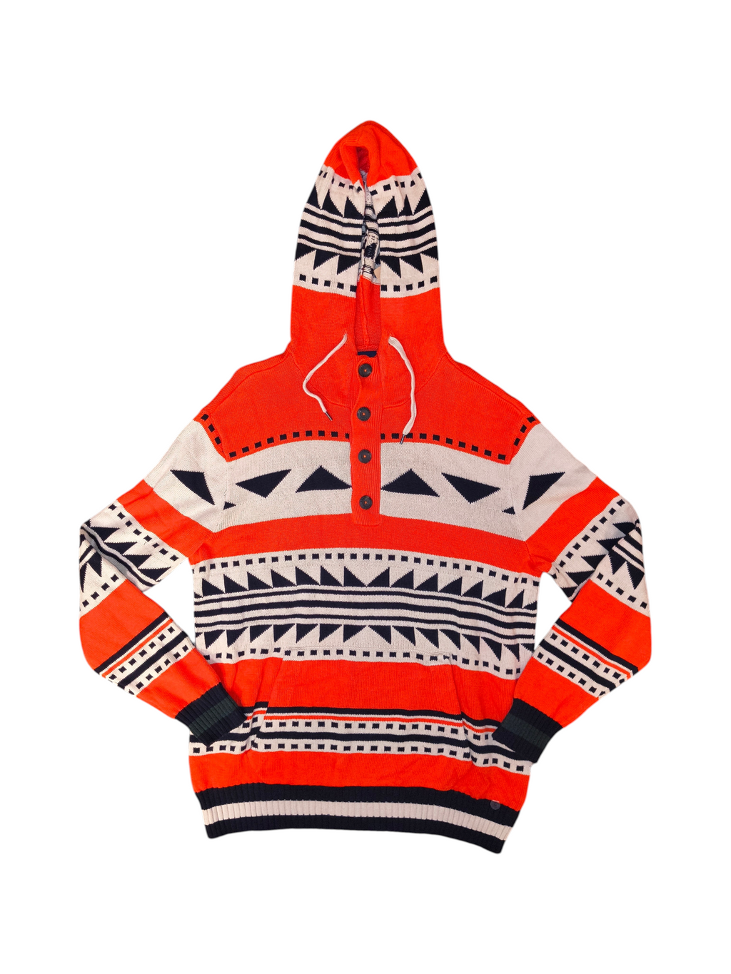 American Eagle NWT Men's Southwestern Geometric Baja Hoodie Knit Sweater - Large