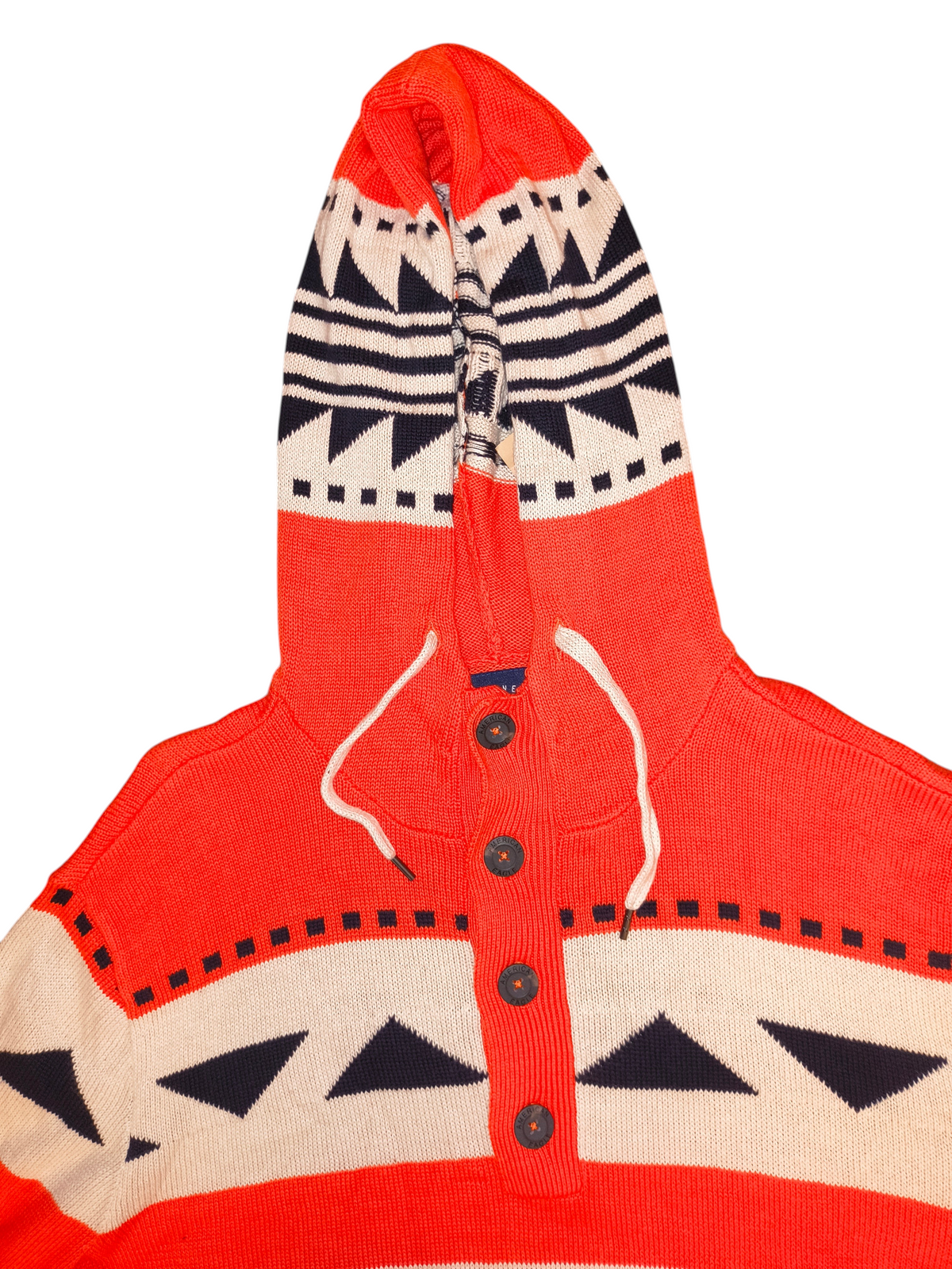 American Eagle NWT Men's Southwestern Geometric Baja Hoodie Knit Sweater - Large