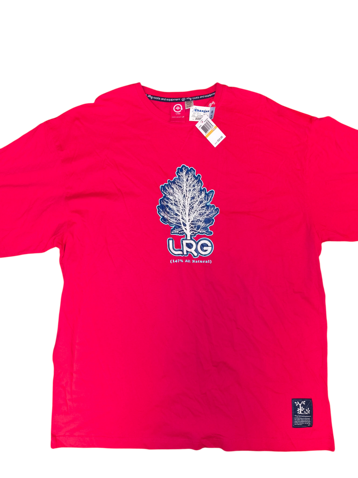 Vintage LRG 147% All Natural Tree Graphic Tee Magenta Pink Deadstock NWT 4XL