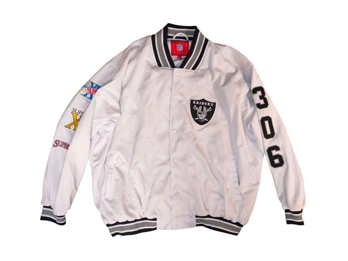NFL Team Apparel Men's Las Vegas Raiders Super Bowl Champions Commemorative Varsity Jacket - 3XL
