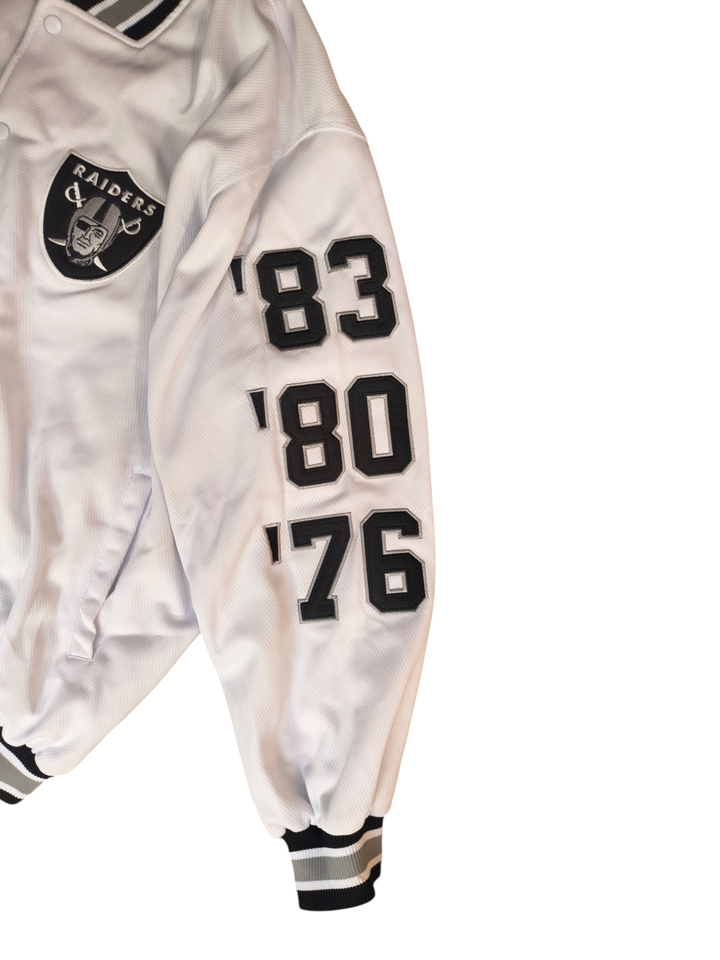 NFL Team Apparel Men's Las Vegas Raiders Super Bowl Champions Commemorative Varsity Jacket - 3XL