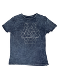 United XXVI Acid Wash Blue Geometric Graphic T-Shirt Large