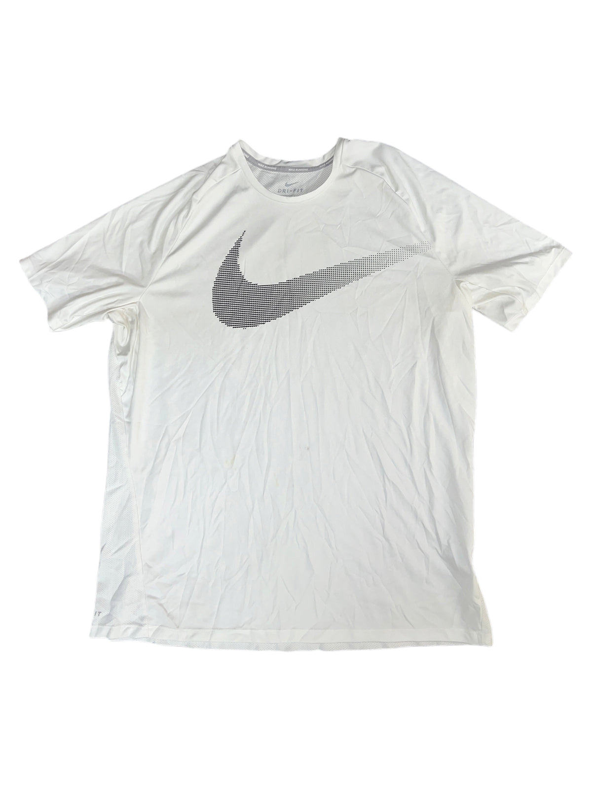 Nike Running Dri-Fit White Halftone Swoosh Graphic T-Shirt XL