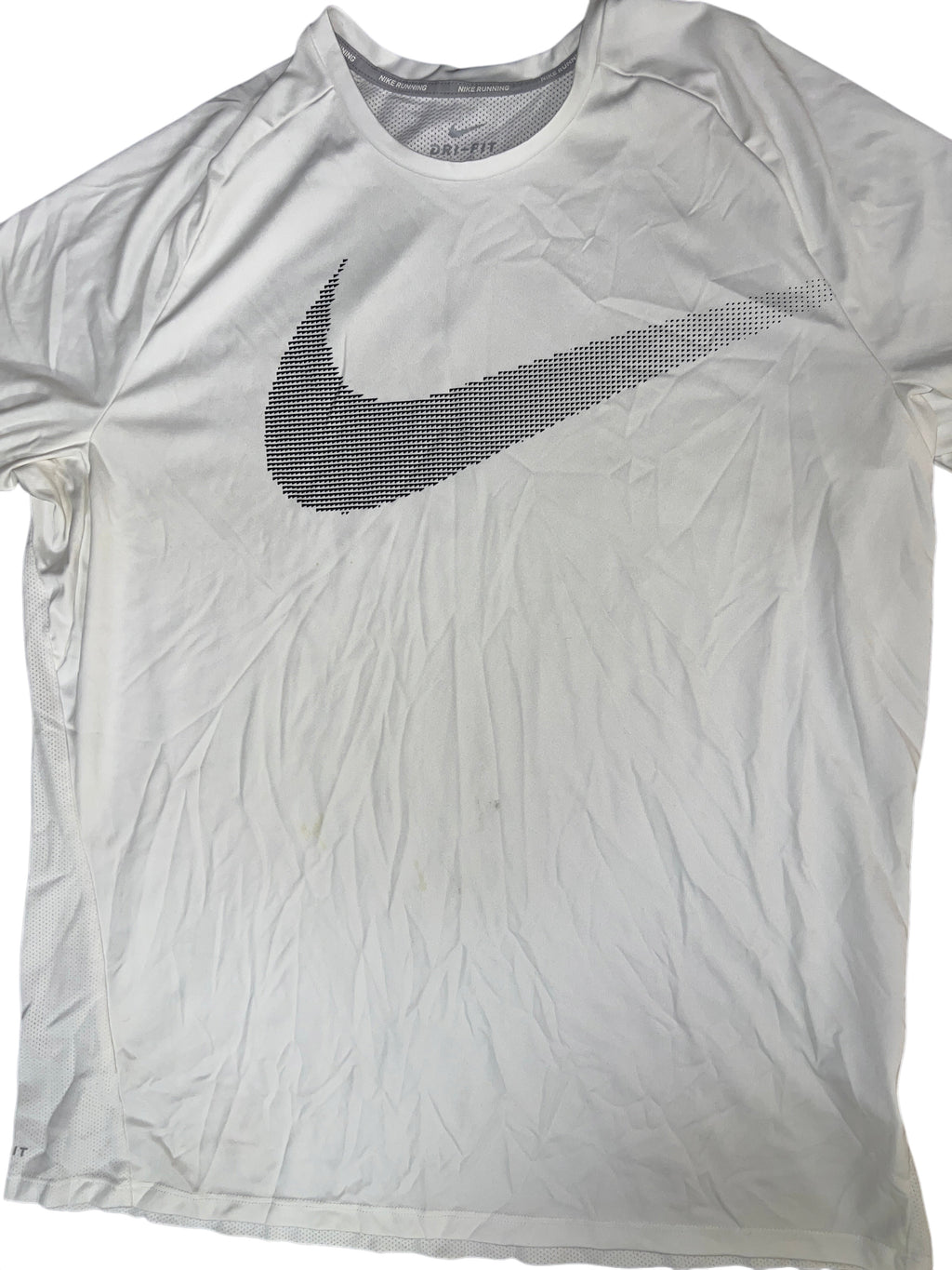 Nike Running Dri-Fit White Halftone Swoosh Graphic T-Shirt XL
