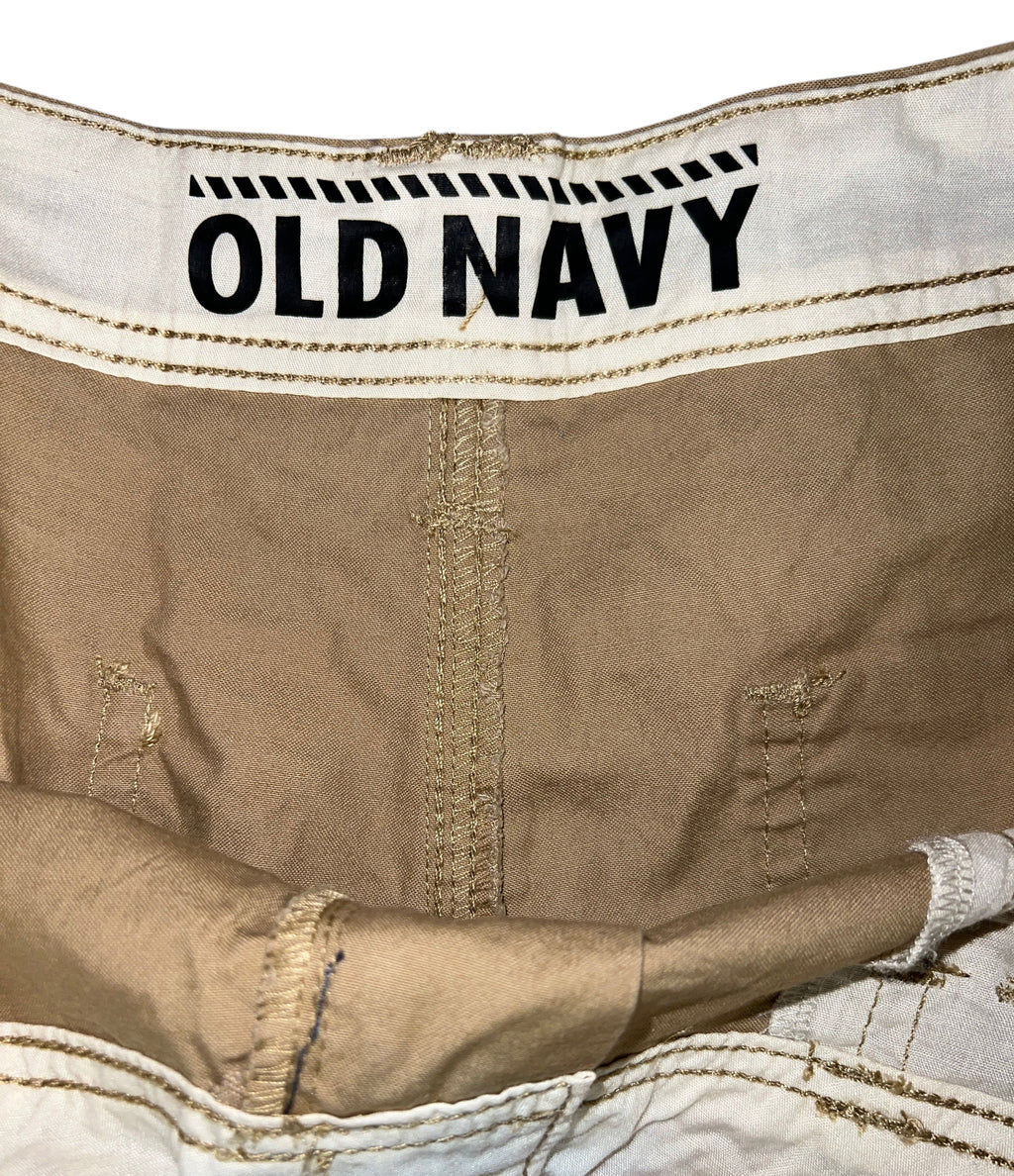 Old Navy Khaki Tan Cotton Flat Front Casual Shorts Size 40