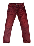 Levi's 501 CT Burgundy Red Overdye Tapered Jeans - Men's 36x34 (EUC)