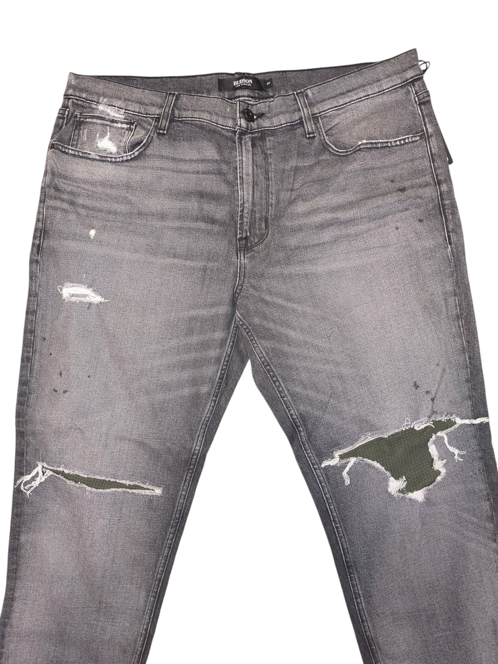 Hudson Jeans Zack Skinny Fit Distressed Biker Grey Jeans - Men's 40 (NWT)