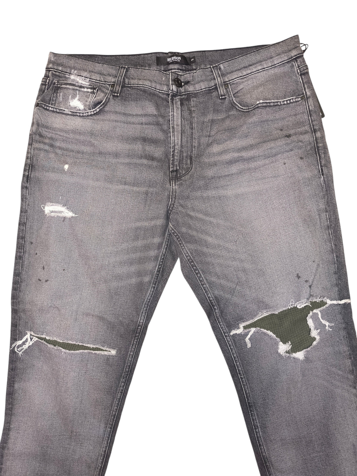 Hudson Jeans Zack Skinny Fit Distressed Biker Grey Jeans - Men's 40 (NWT)