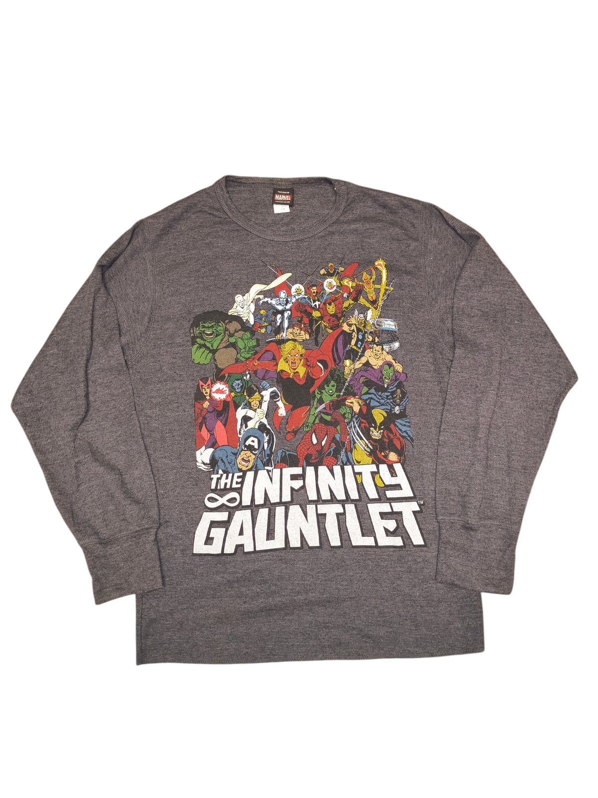 Vintage Y2K Marvel Mad Engine Infinity Gauntlet Long Sleeve Thermal - Men's XL (EUC)