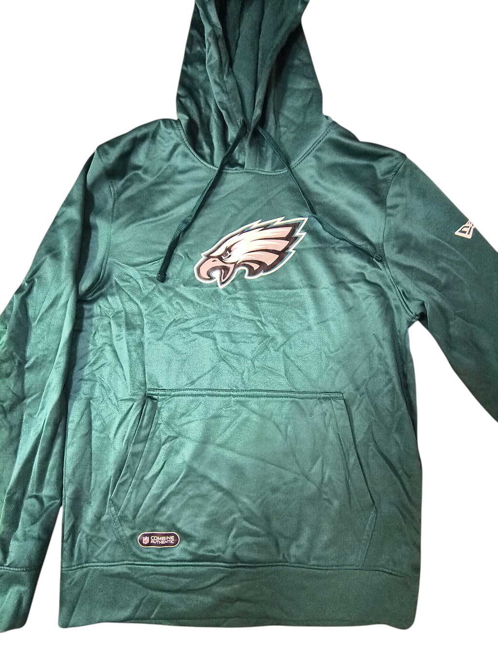 Awsum Thrift Philadelphia Eagles New Era midnight green tech fleece hoodie with embroidered team logo and front pocket