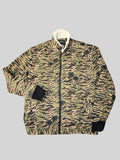 Awsum Thrift The Hundreds tiger palms camo bomber jacket with cream sherpa collar and black ribbed cuffs