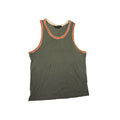 Adam Levine Collection Retro Contrast Ringer Athletic Tank Top - Sage Green / Large