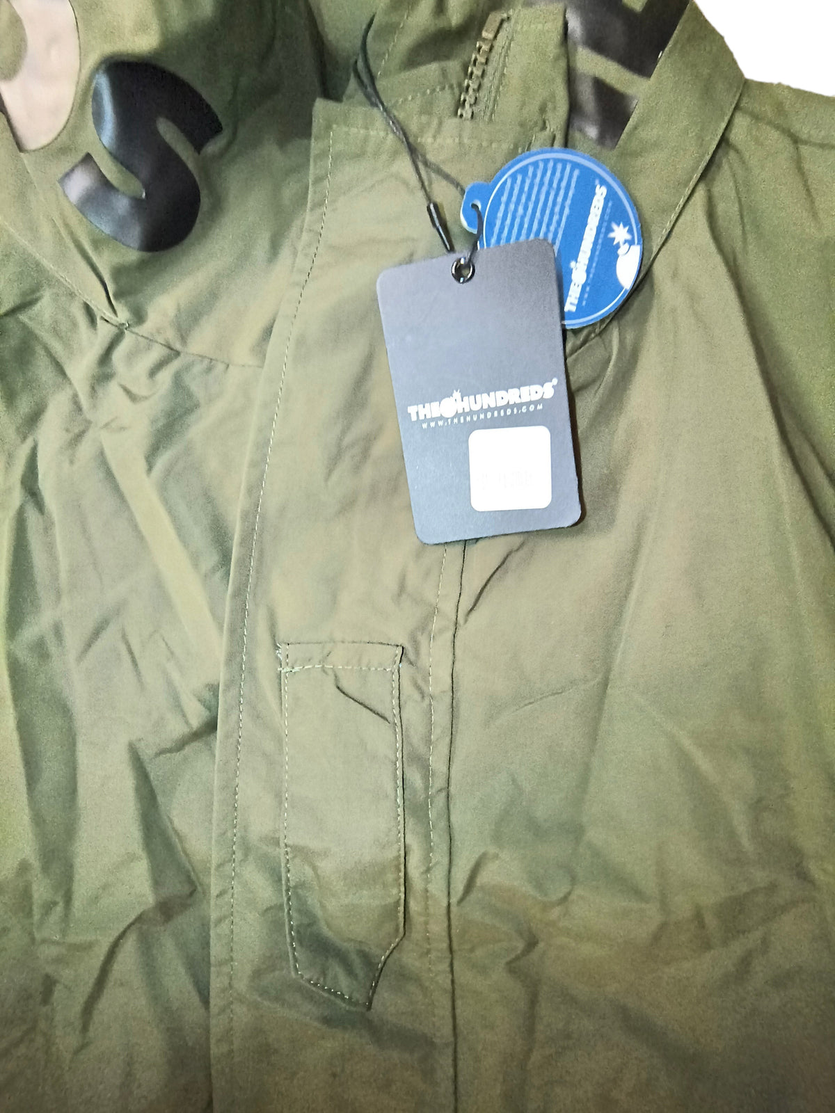 Awsum Thrift The Hundreds olive green water-resistant technical field jacket with original retail tags attached
