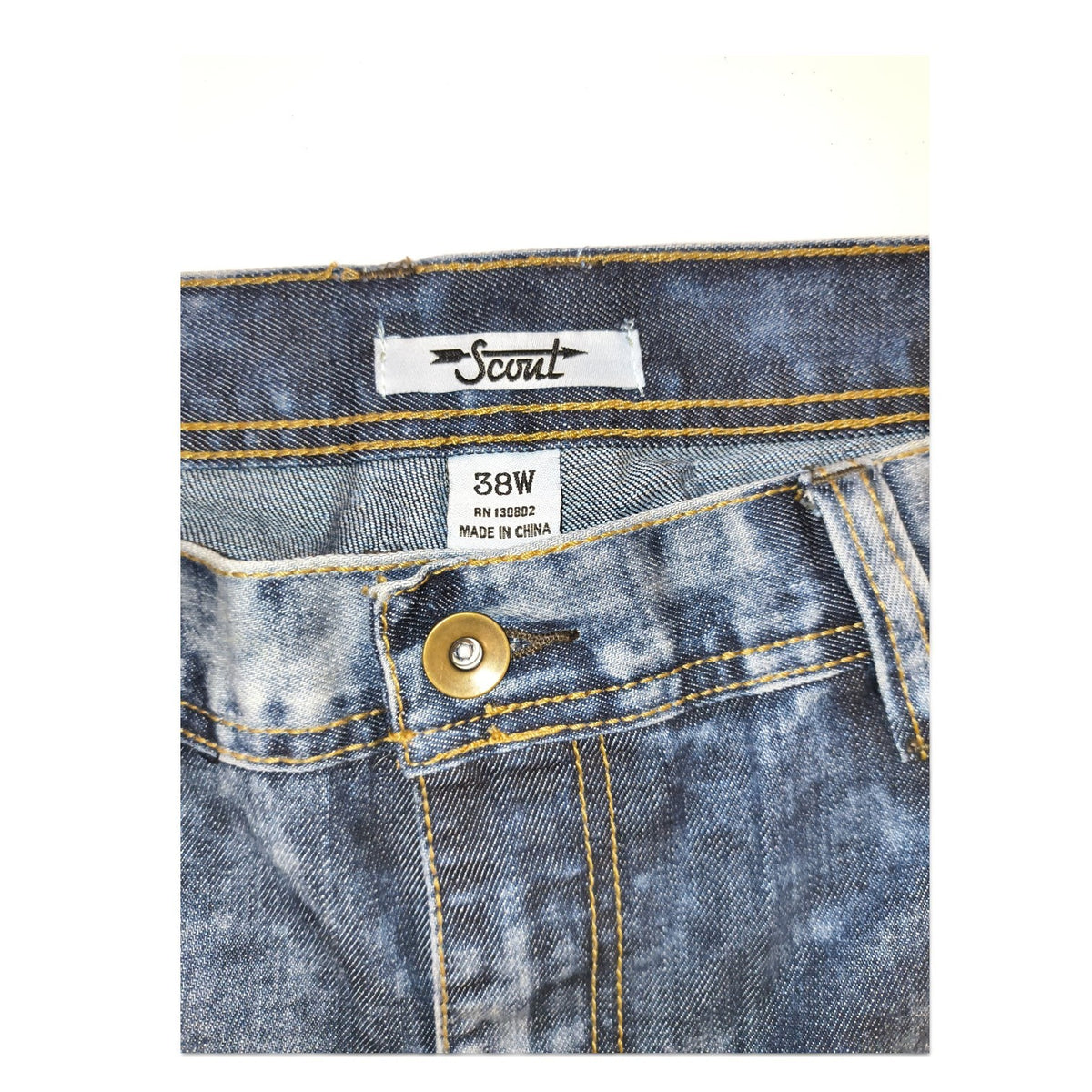 Scout Jeans Men's 38W Acid Medium Blue Straight Leg Jeans