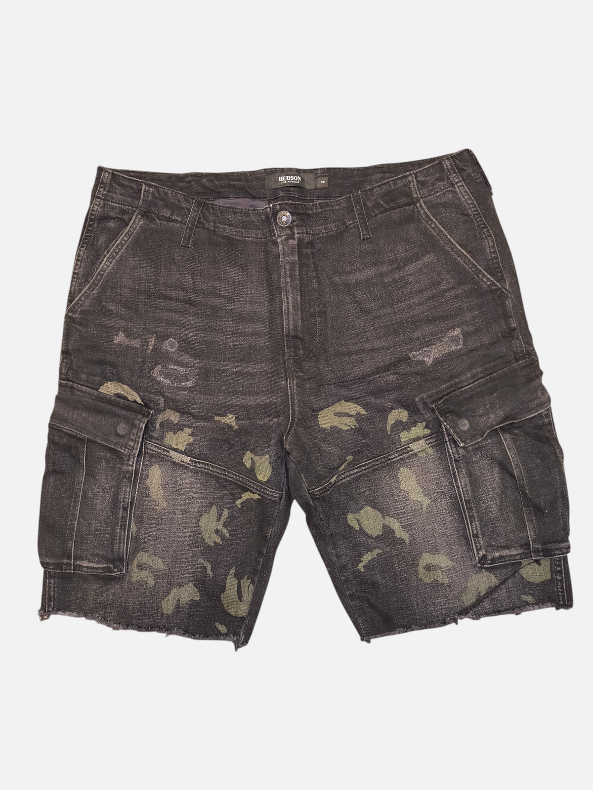 Hudson Blinder Camo Panel Raw Hem Cargo Shorts - Men's Size 38 (GUC)