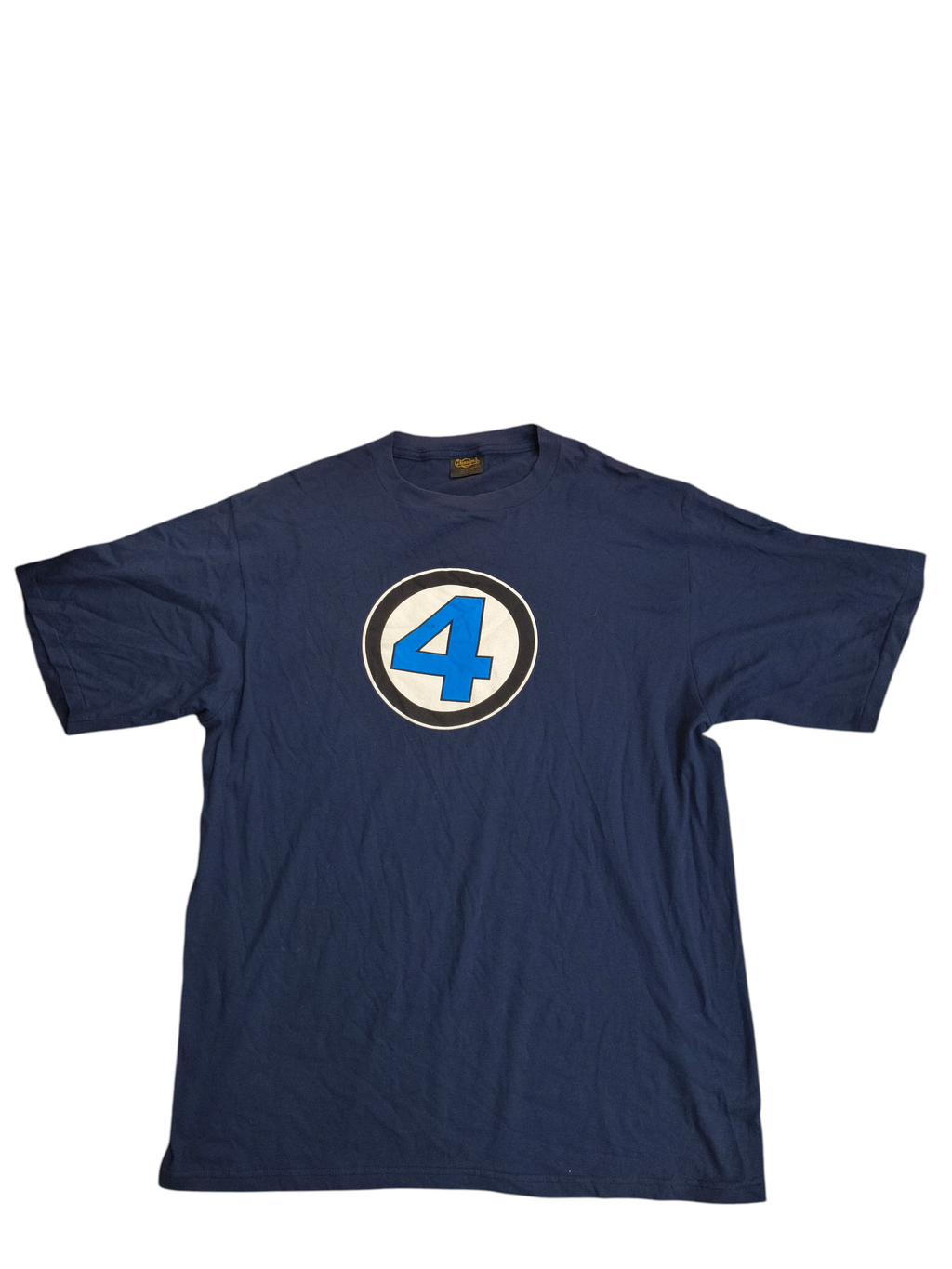 Awsum Thrift vintage 90s navy blue Marvel Fantastic Four graphic t-shirt with classic circle logo