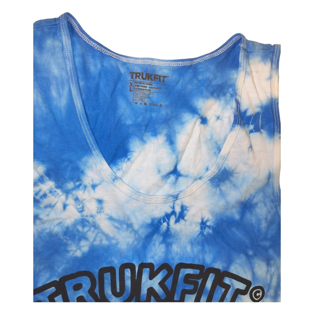 Trukfit Lil Wayne Drip Logo Blue Tie Dye Skater Tank Top - Blue / XL (NWOT)