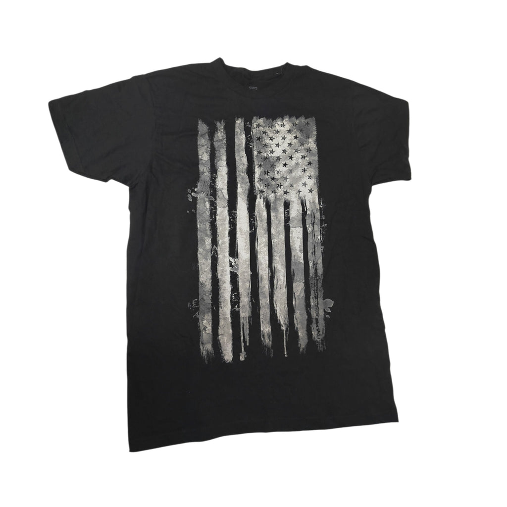 Heavyweight Champs Distressed American Flag Patriotic Graphic Tee - Black / Large (NWT)