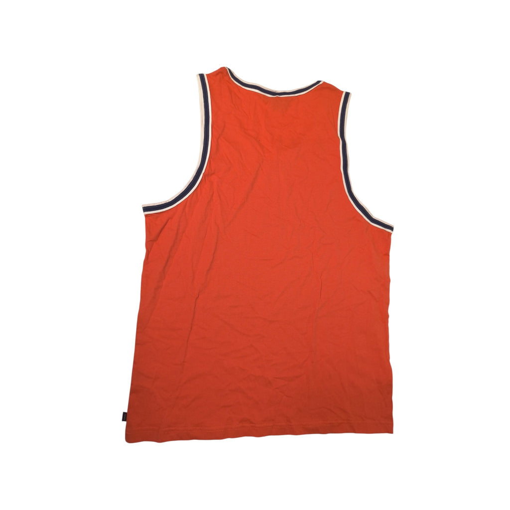 Adam Levine Collection Retro Contrast Trim Athletic Tank Top - Orange / Large