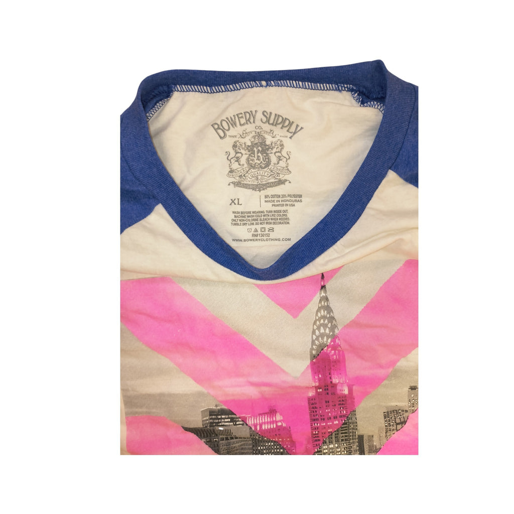 Bowery Supply Co Men's XL Empire City Raglan Baseball Tee Graphic Shirt