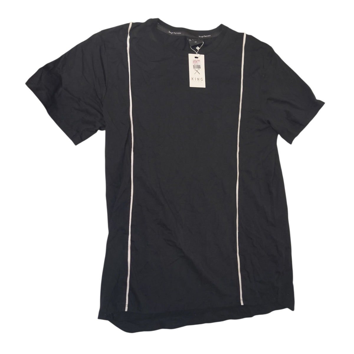 King Apparel Reign Supreme Piped Streetwear Tee - Black / XXL (NWT)
