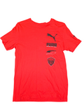 Awsum Thrift red Puma tee with black graphic logo prints on the front chest