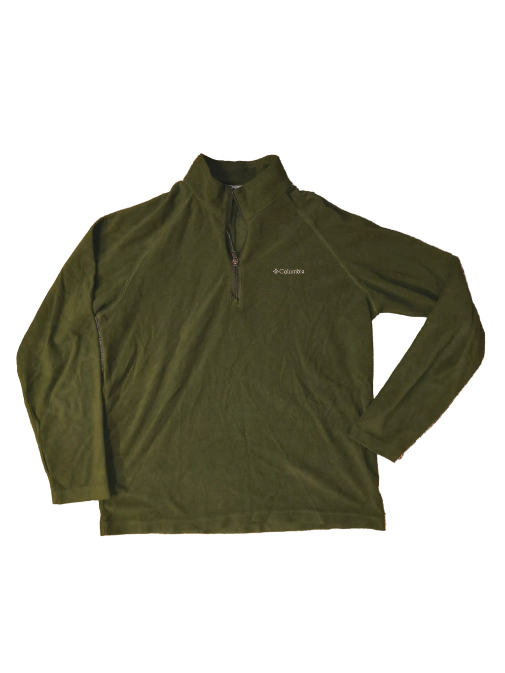 Columbia Men's Medium Olive Green Steens Mountain 1/4 Zip Fleece Pullover