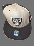 Awsum Thrift vintage Reebok Raiders wool fitted hat with front team logo and size 8 holographic visor sticker