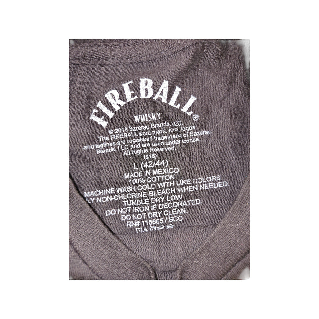Fireball Whisky Men's Large Red Hot Dragon Logo Graphic Tee Shirt