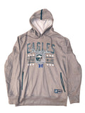 Awsum Thrift Philadelphia Eagles heather gray fleece hoodie with graphic chest print and teal zippered side pockets