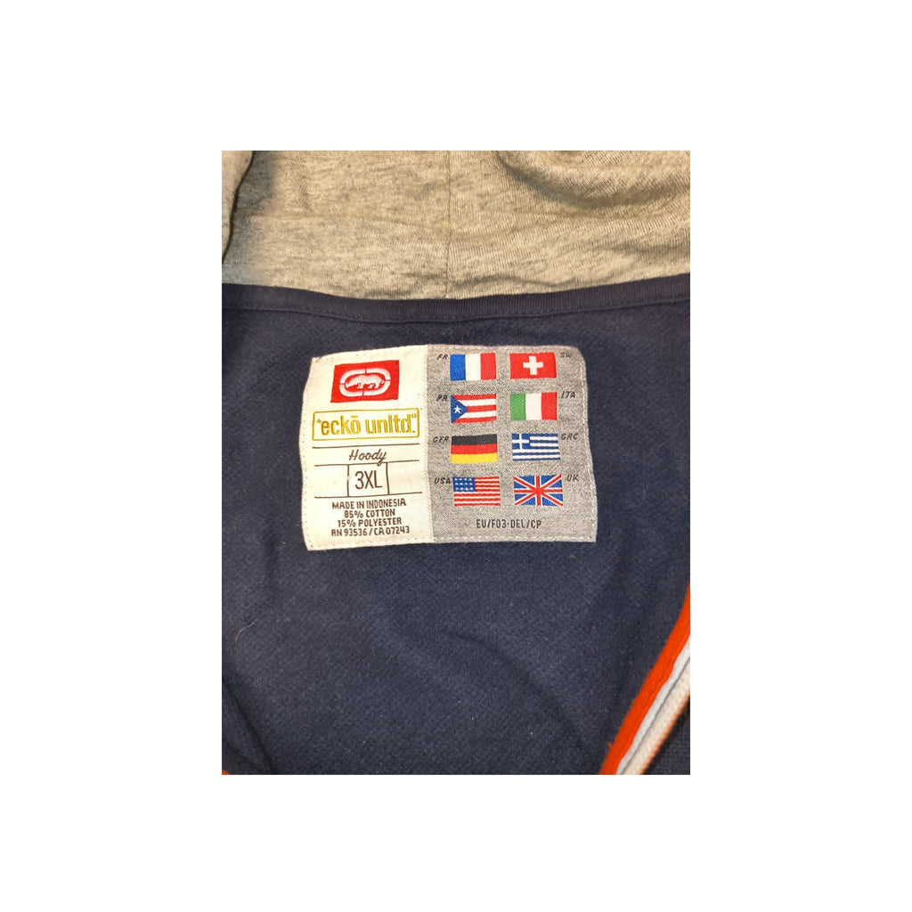 Ecko Unltd Men's 3XL EST 1972 Full Zip Colorblock Spell Out Hoodie