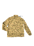 Awsum Thrift William Rast men's duck hunter camo field jacket with utility pockets, epaulets, and zip-up front.